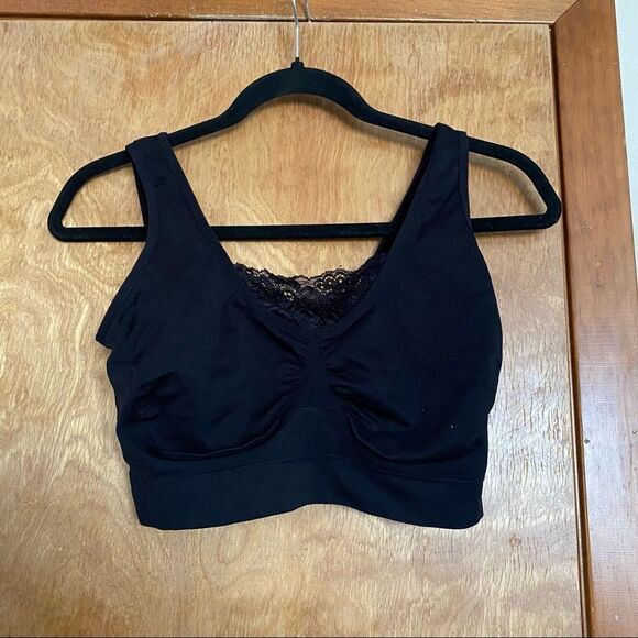 Black goth/emo Cropped Lace Bra Tank Top - Picture 1 of 4